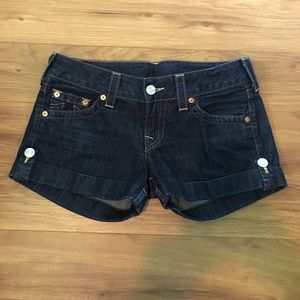 True Religion Jess Cuffed Denim Short Sz 28